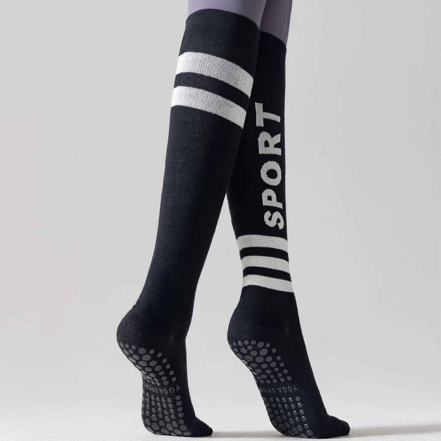 Hawecc | Women’s Mid-Calf Grip Socks for Pilates, Yoga, and Barre