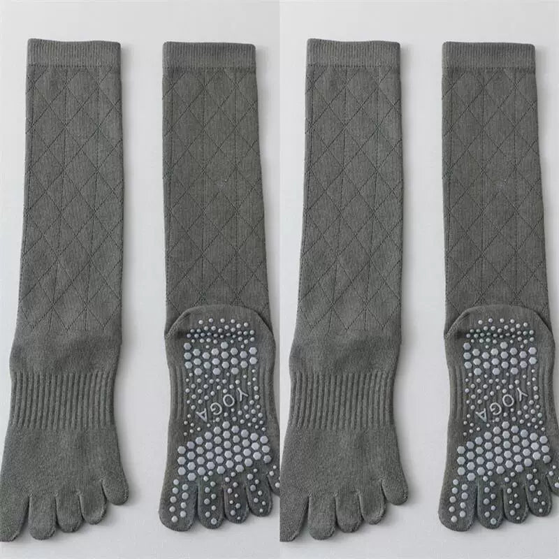 Hawecc | Mid-Calf Split-Toe Socks with Non-Slip Soles