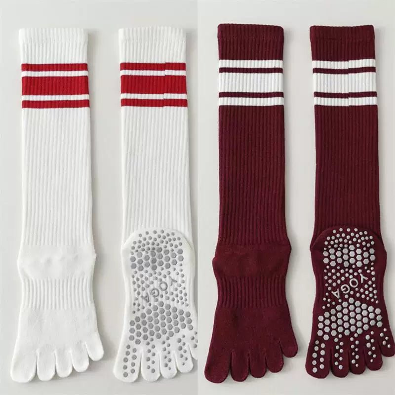 Hawecc | Mid-Calf Grip Socks for Home and Studio Workouts