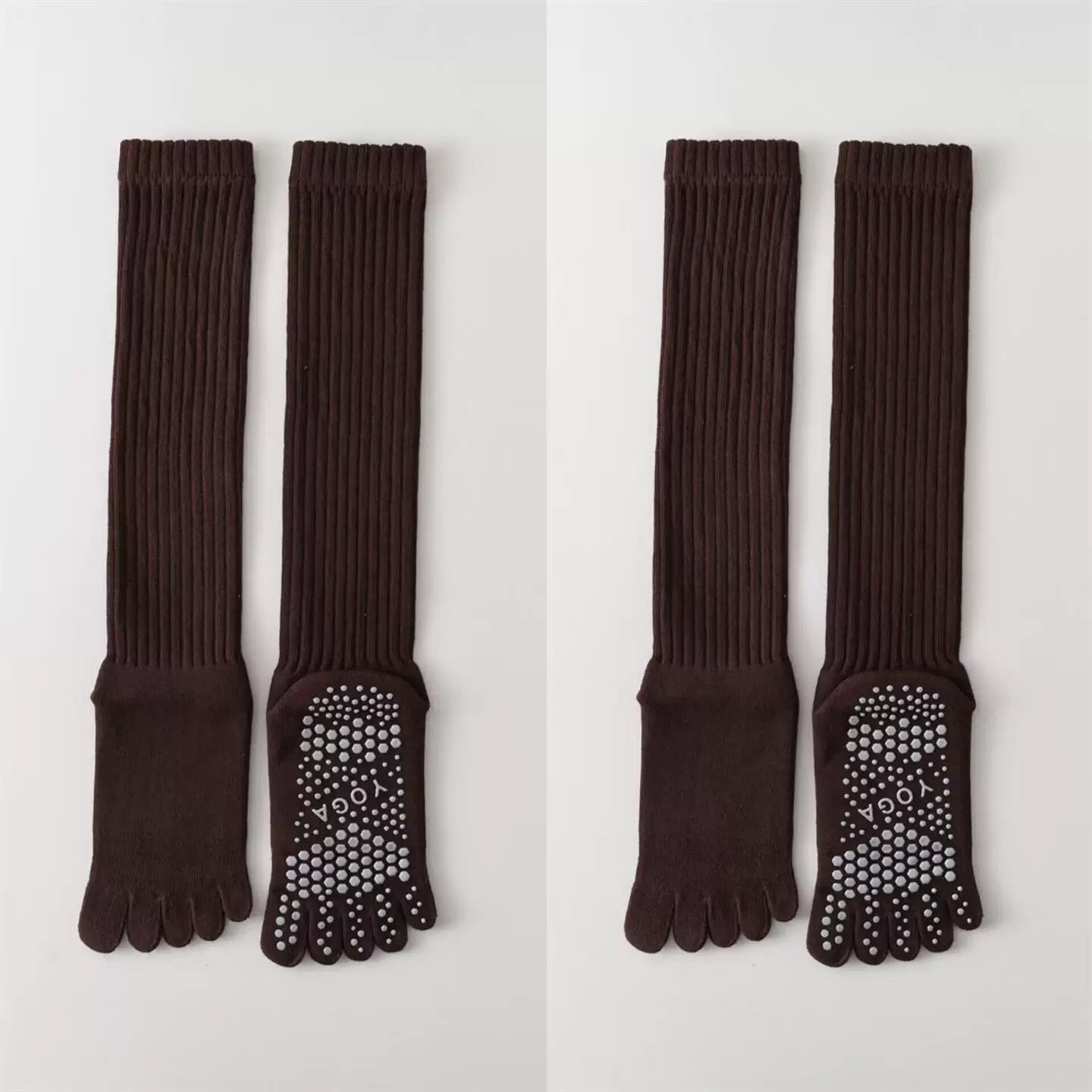 Hawecc | Indoor Split-Toe Mid-Calf Socks for Yoga