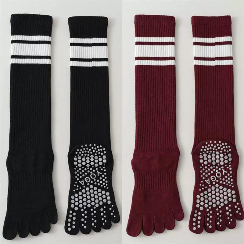 Hawecc | Mid-Calf Grip Socks for Home and Studio Workouts