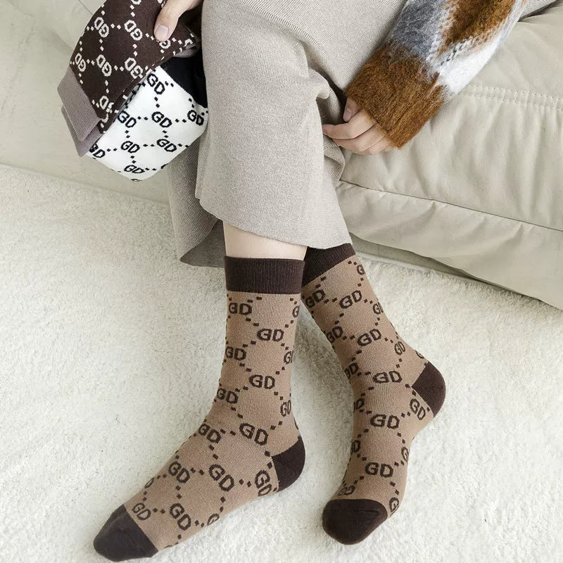 Hawecc | Women’s Mid-Calf Split-Toe Socks with Floor Grip