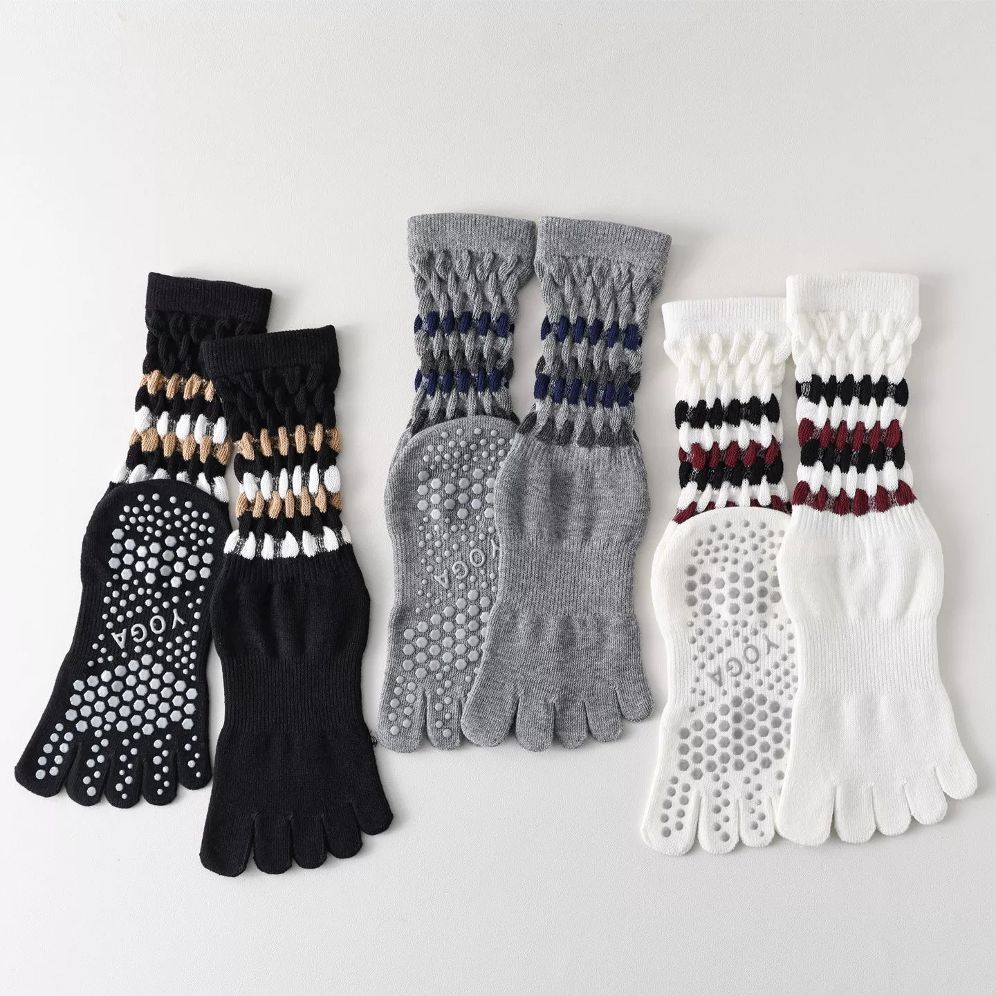 Hawecc | Mid-Calf Non-Slip Socks for Yoga, Pilates, and Barre