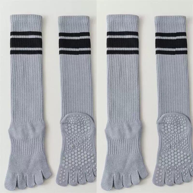 Hawecc | Mid-Calf Grip Socks for Home and Studio Workouts