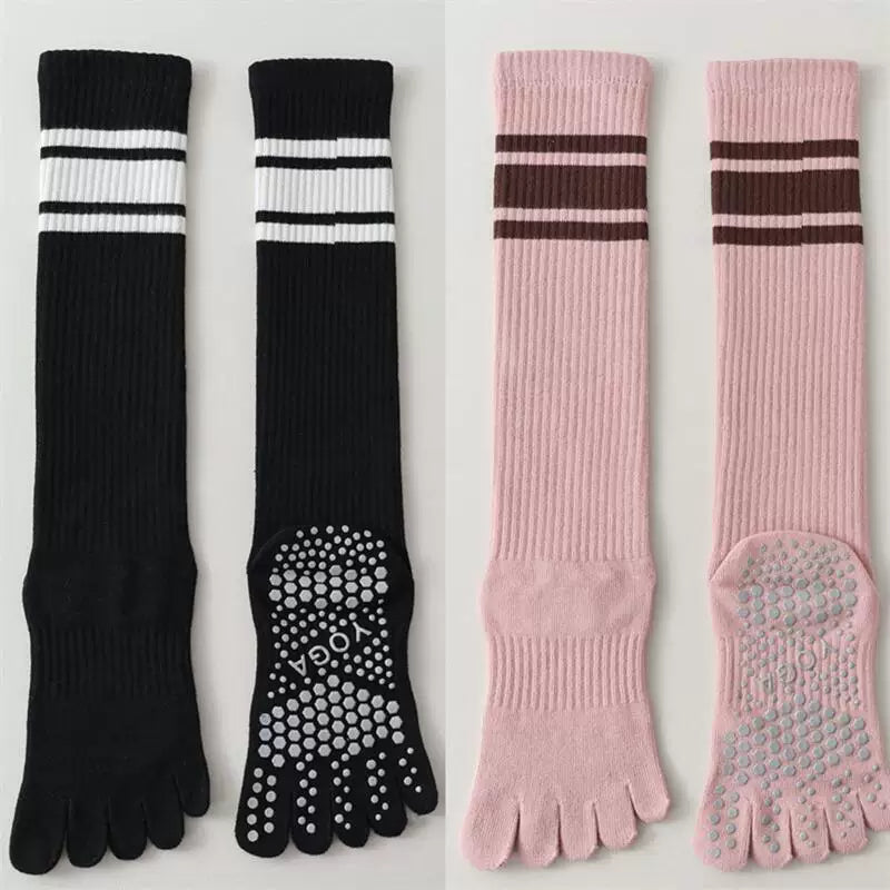 Hawecc | Mid-Calf Grip Socks for Home and Studio Workouts