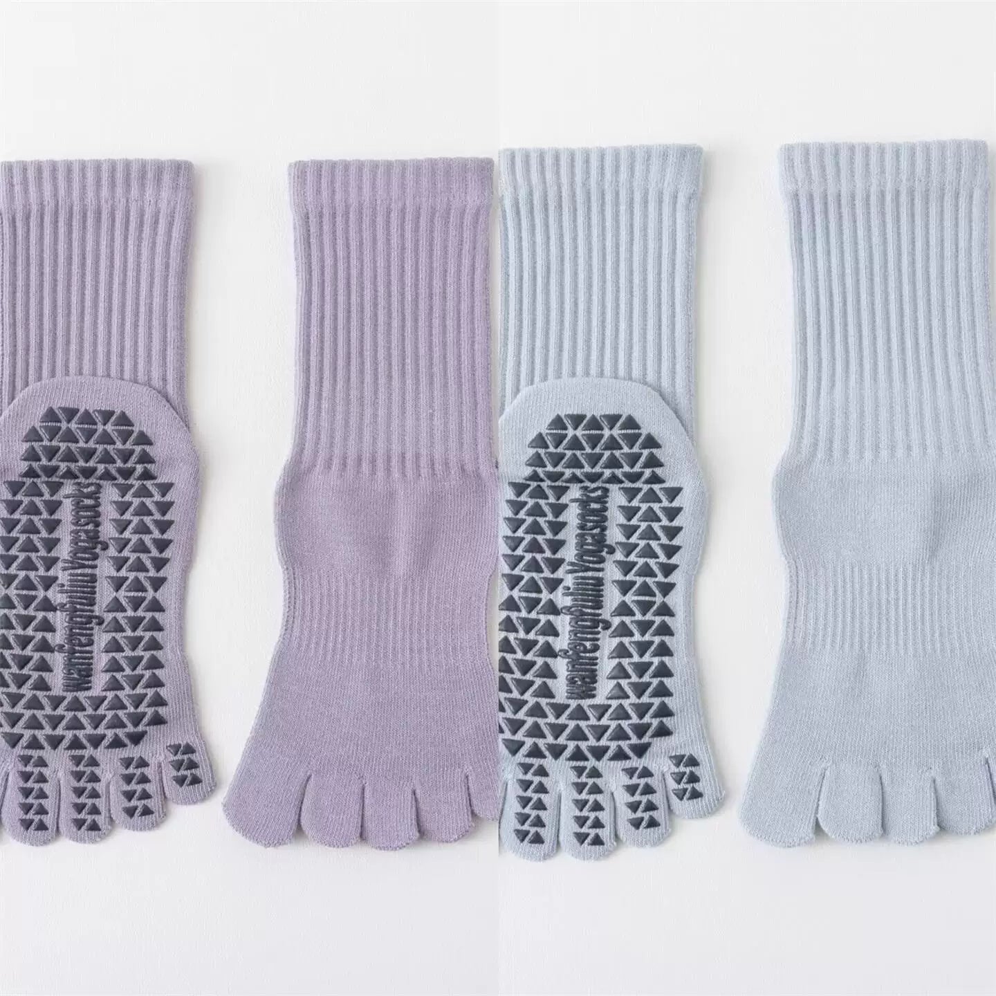 Hawecc | Indoor Fitness Socks for Women with Split Toe and Grip