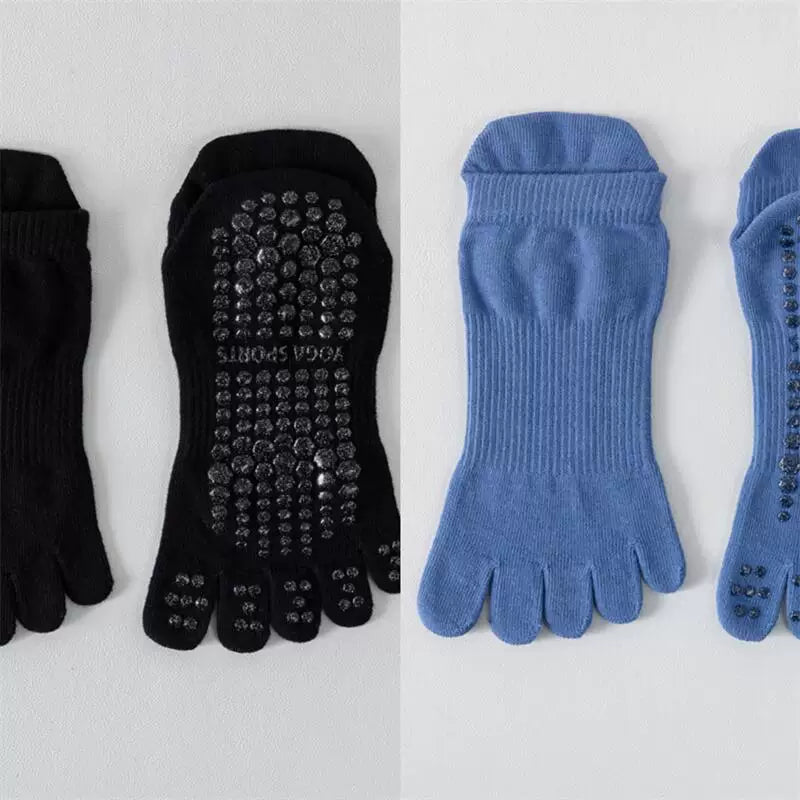 Hawecc | Indoor Fitness Socks with Split-Toe and Grip