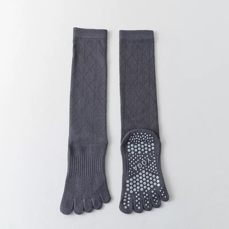 Hawecc | Mid-Calf Split-Toe Socks with Non-Slip Soles