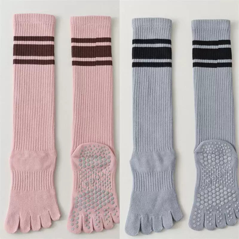Hawecc | Mid-Calf Grip Socks for Home and Studio Workouts