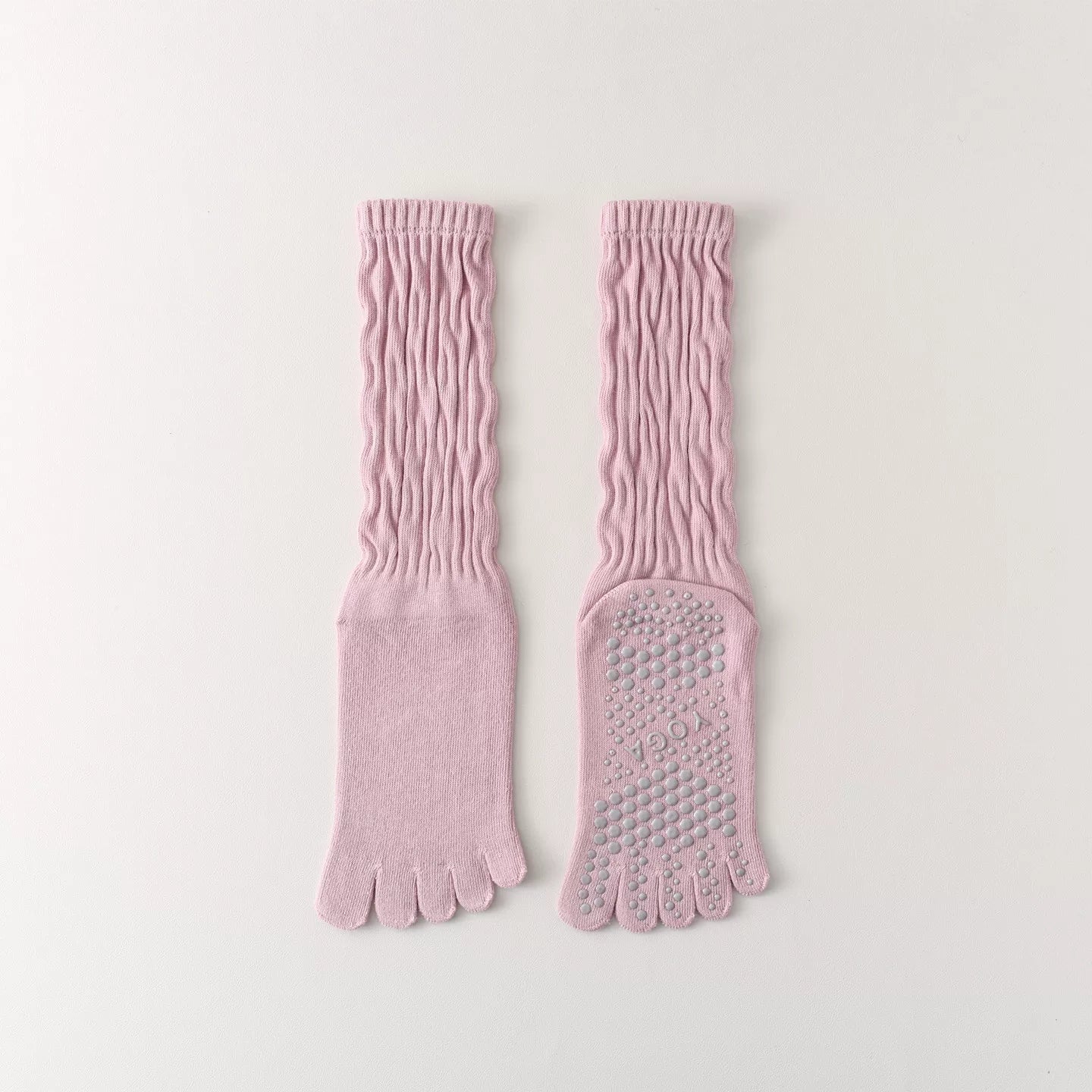 Hawecc | Women’s Split-Toe Mid-Calf Grip Socks for Yoga