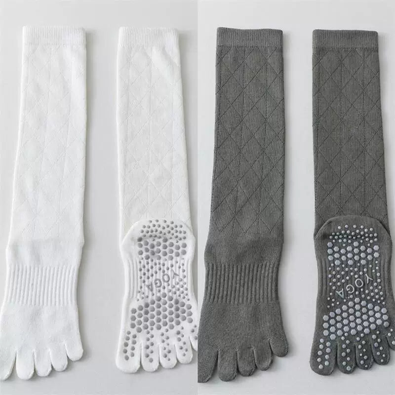 Hawecc | Mid-Calf Split-Toe Socks with Non-Slip Soles