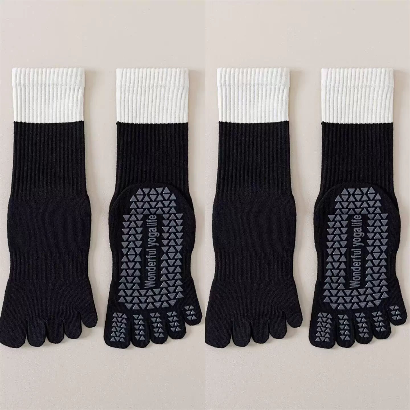 Hawecc | Non-Slip Pilates and Yoga Socks for Women’s Mid-Calf Comfort