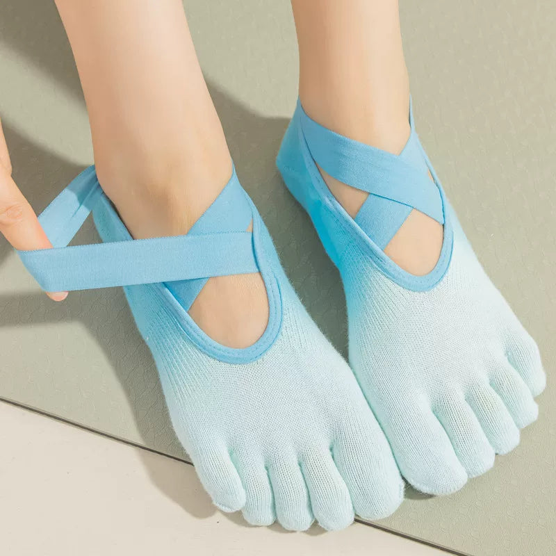 Hawecc | Indoor Mid-Calf Socks with Split Toe and Non-Slip Grip