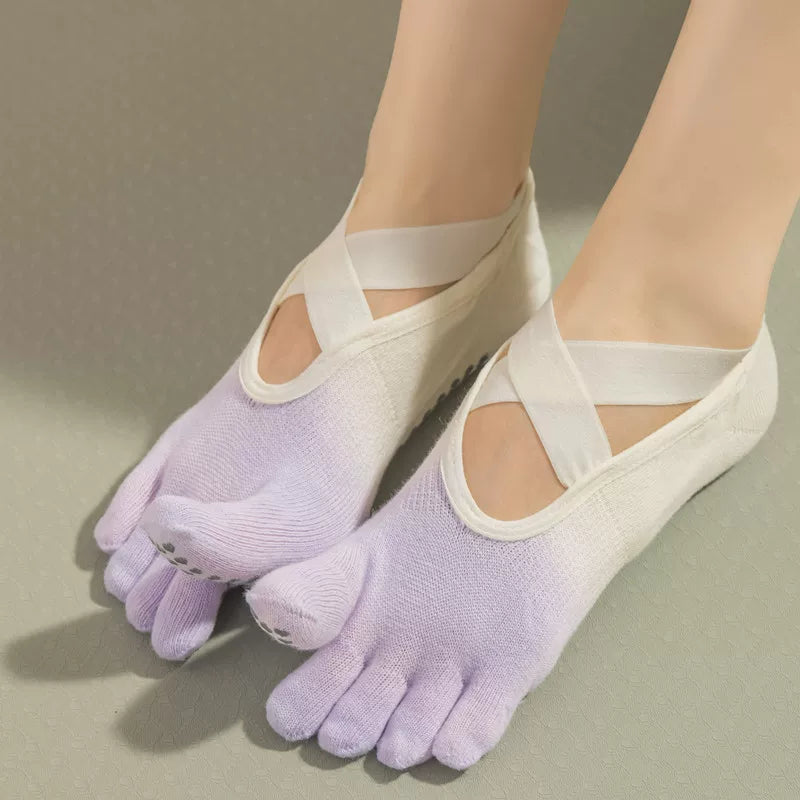 Hawecc | Indoor Mid-Calf Socks with Split Toe and Non-Slip Grip