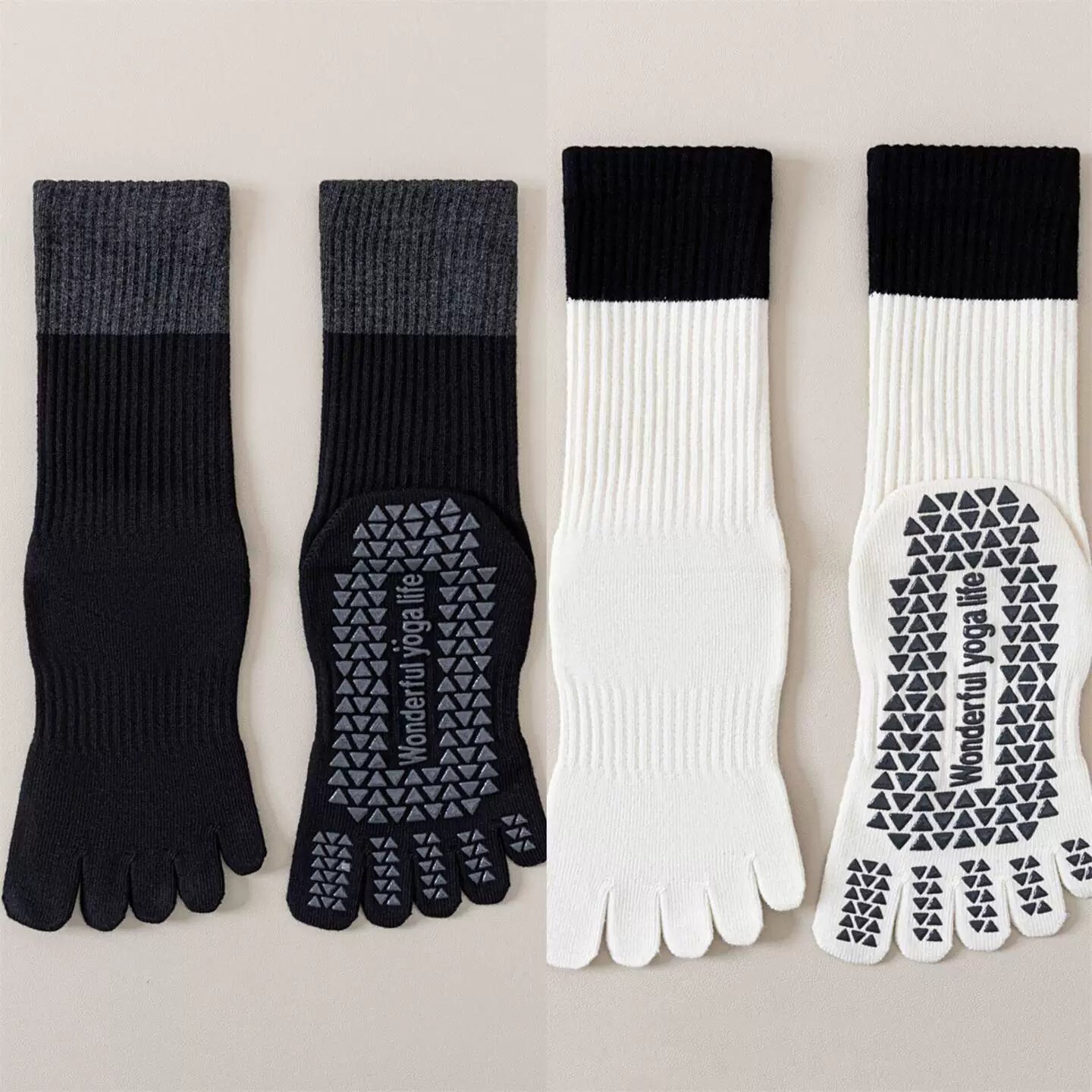 Hawecc | Non-Slip Pilates and Yoga Socks for Women’s Mid-Calf Comfort