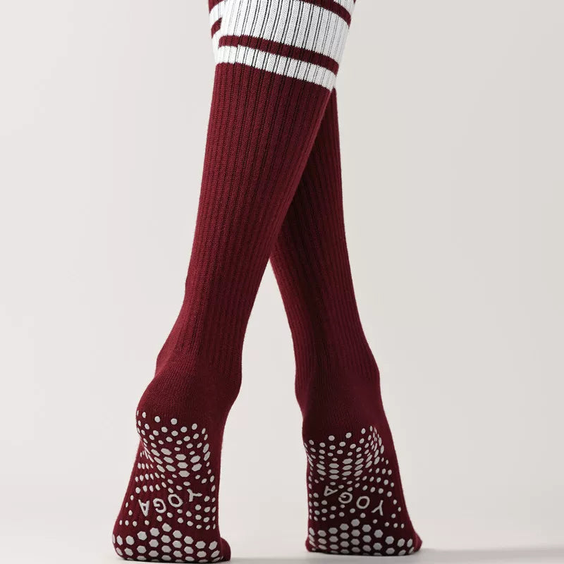 Hawecc | Mid-Calf Grip Socks for Home and Studio Workouts