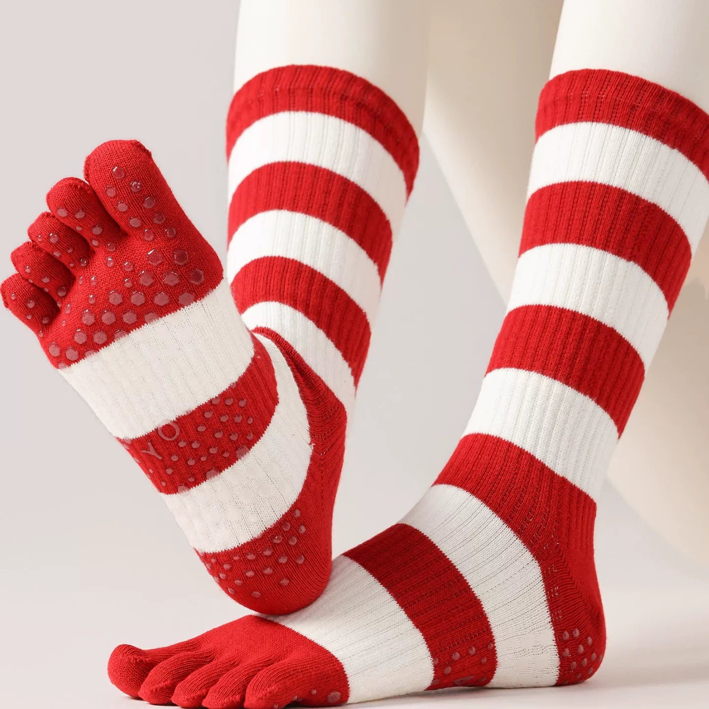 Hawecc | Non-Slip Split-Toe Socks for Women’s Mid-Calf Fitness