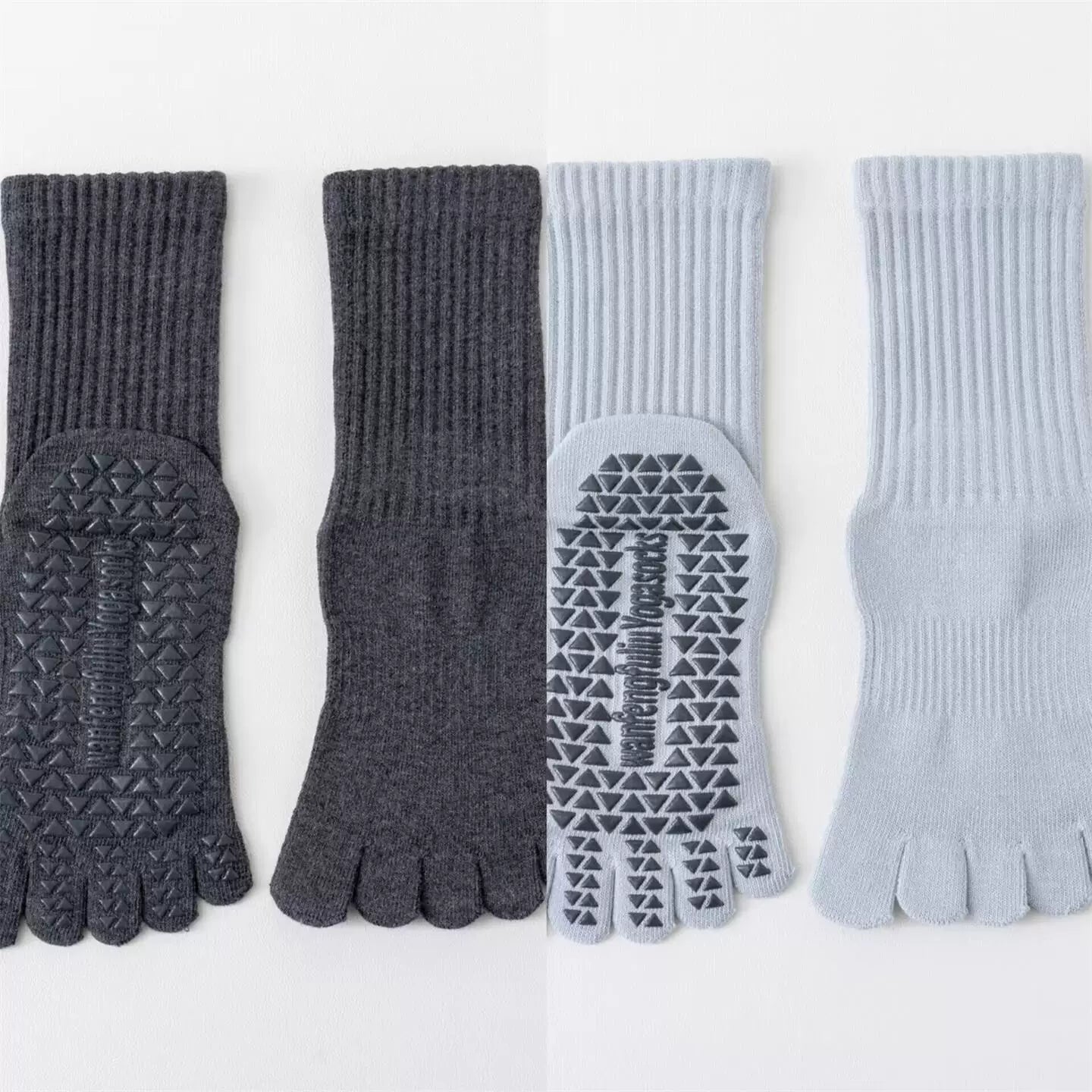 Hawecc | Indoor Fitness Socks for Women with Split Toe and Grip