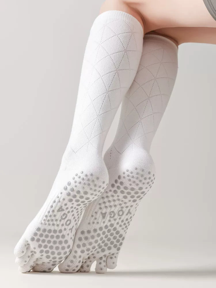 Hawecc | Mid-Calf Split-Toe Socks with Non-Slip Soles