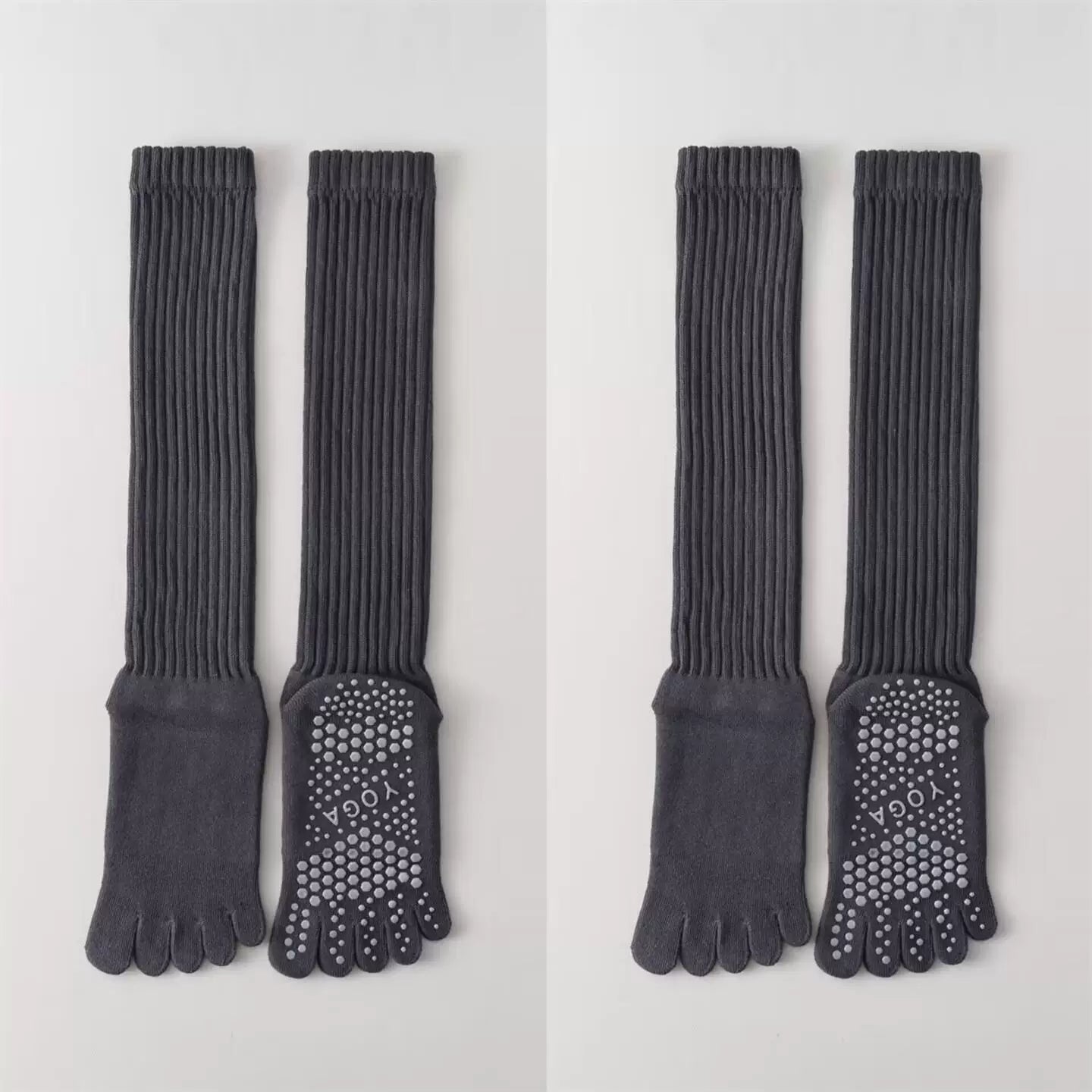 Hawecc | Indoor Split-Toe Mid-Calf Socks for Yoga