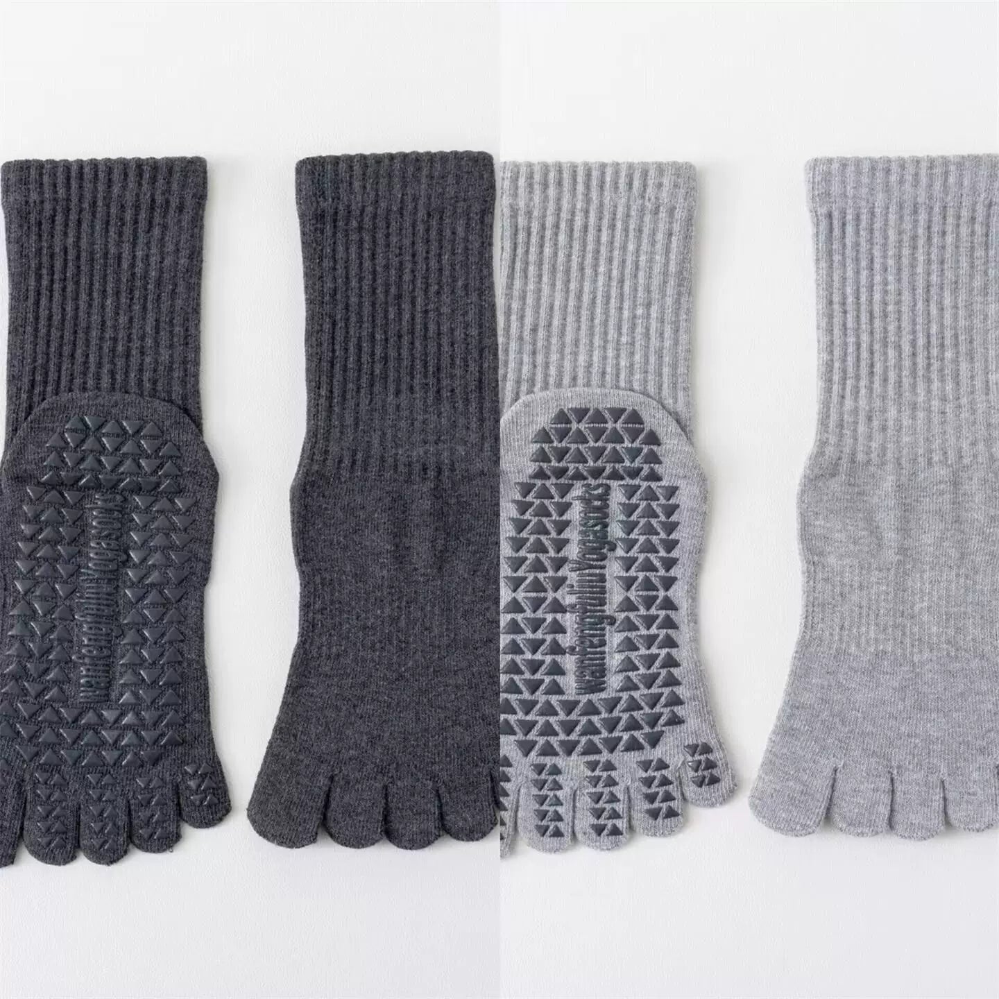 Hawecc | Indoor Fitness Socks for Women with Split Toe and Grip