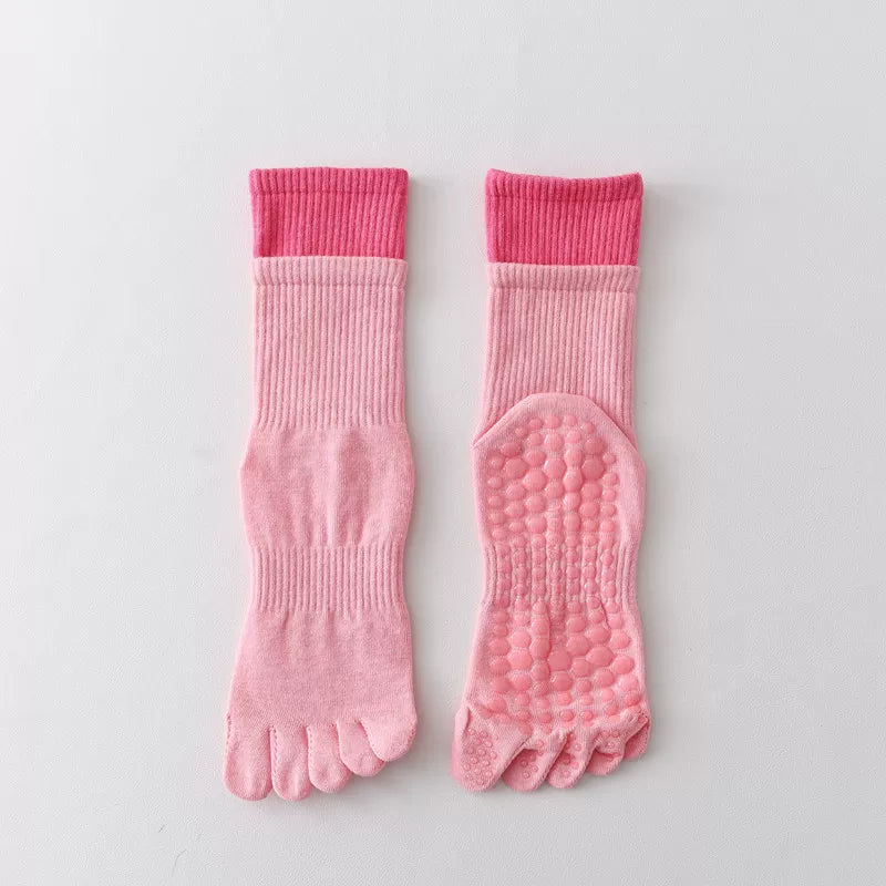 Hawecc | Split-Toe Mid-Calf Socks for Yoga, Pilates, and Barre