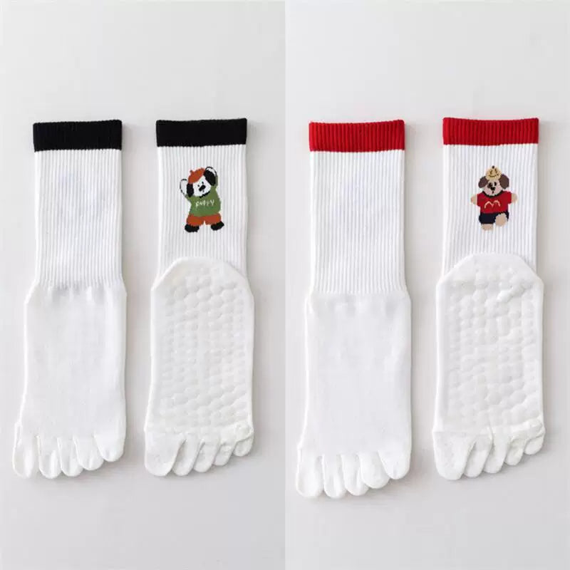 Hawecc | Split-Toe Grip Socks for Women’s Indoor Fitness