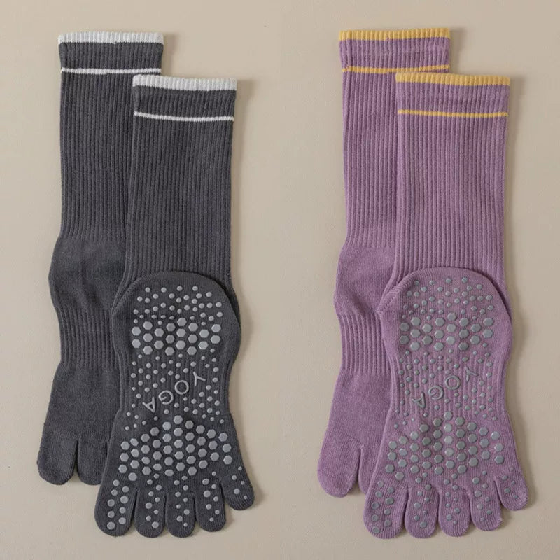 Hawecc | Women’s Split-Toe Grip Socks for Home and Studio