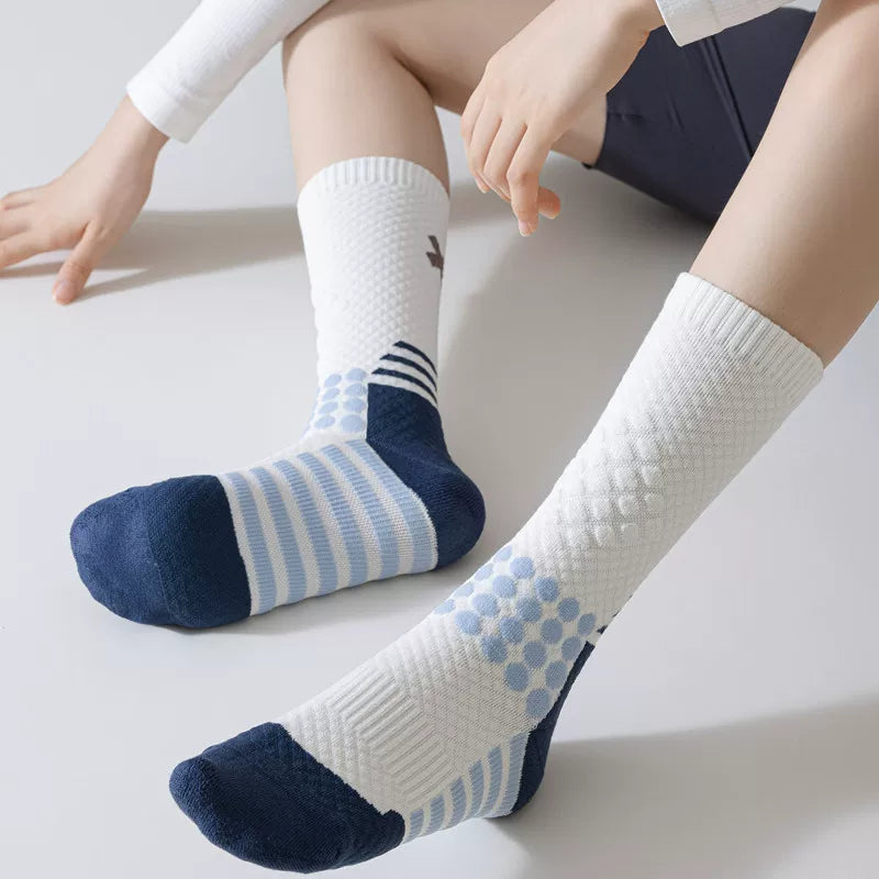 Hawecc | Mid-Calf Grip Socks for Women’s Indoor Fitness and Yoga