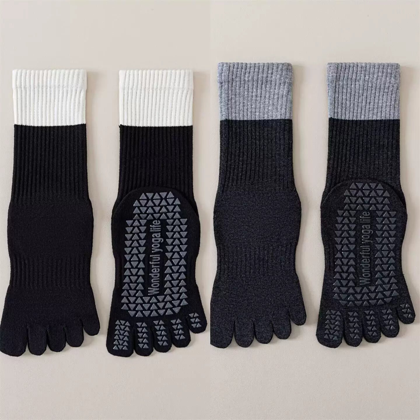 Hawecc | Non-Slip Pilates and Yoga Socks for Women’s Mid-Calf Comfort