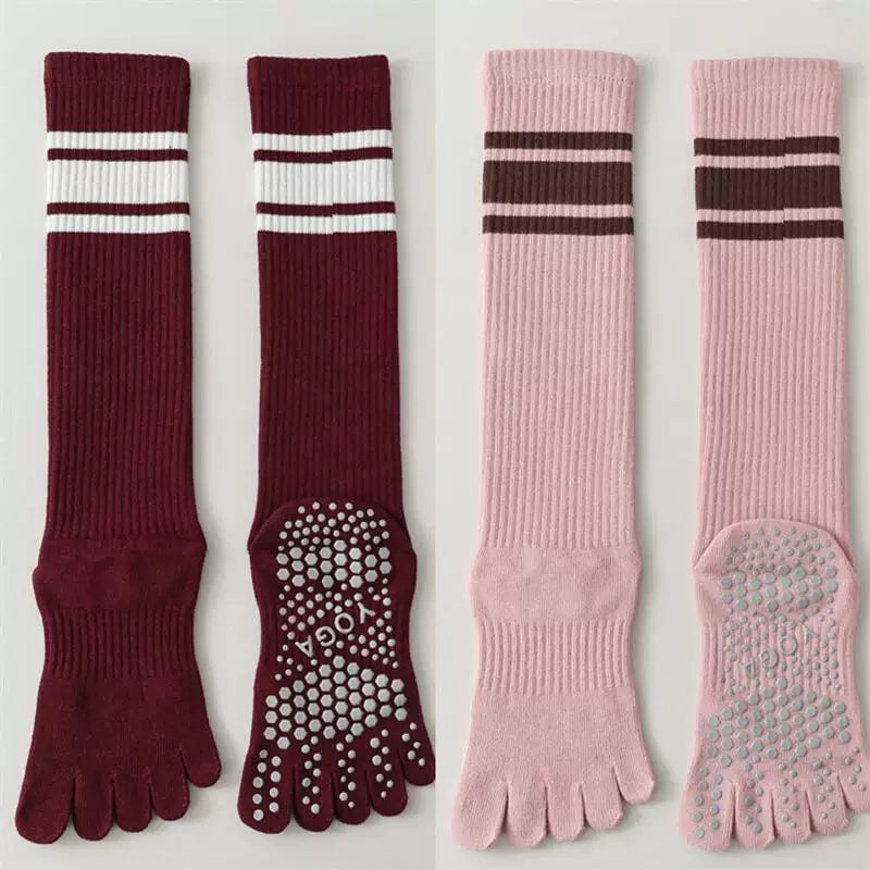 Hawecc | Mid-Calf Grip Socks for Home and Studio Workouts