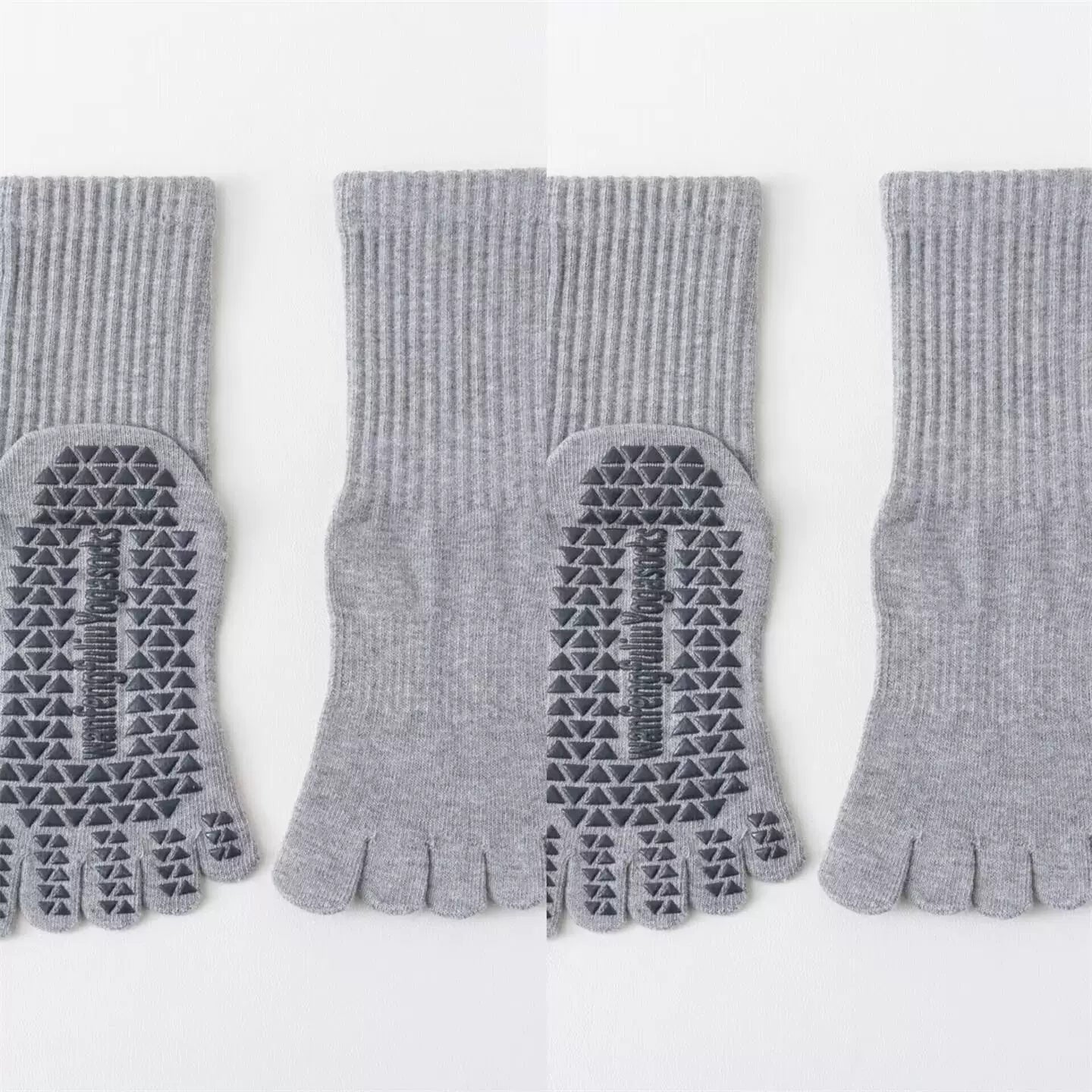 Hawecc | Indoor Fitness Socks for Women with Split Toe and Grip