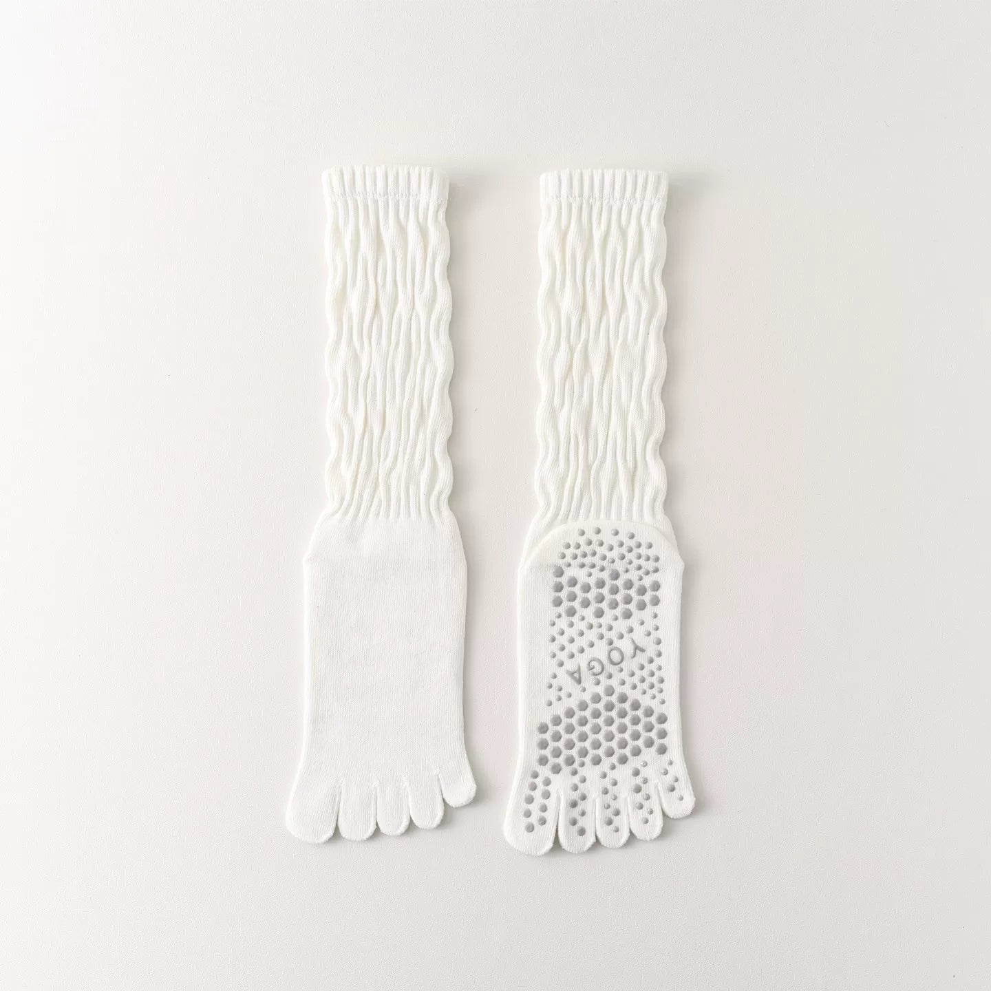 Hawecc | Women’s Split-Toe Mid-Calf Grip Socks for Yoga