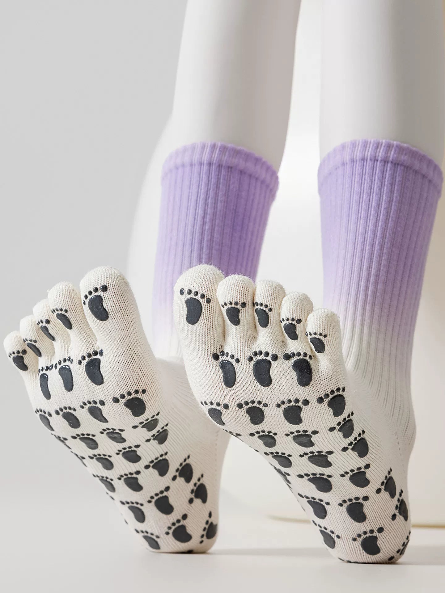 Hawecc | Mid-Calf Professional Yoga Socks for Women with Grip