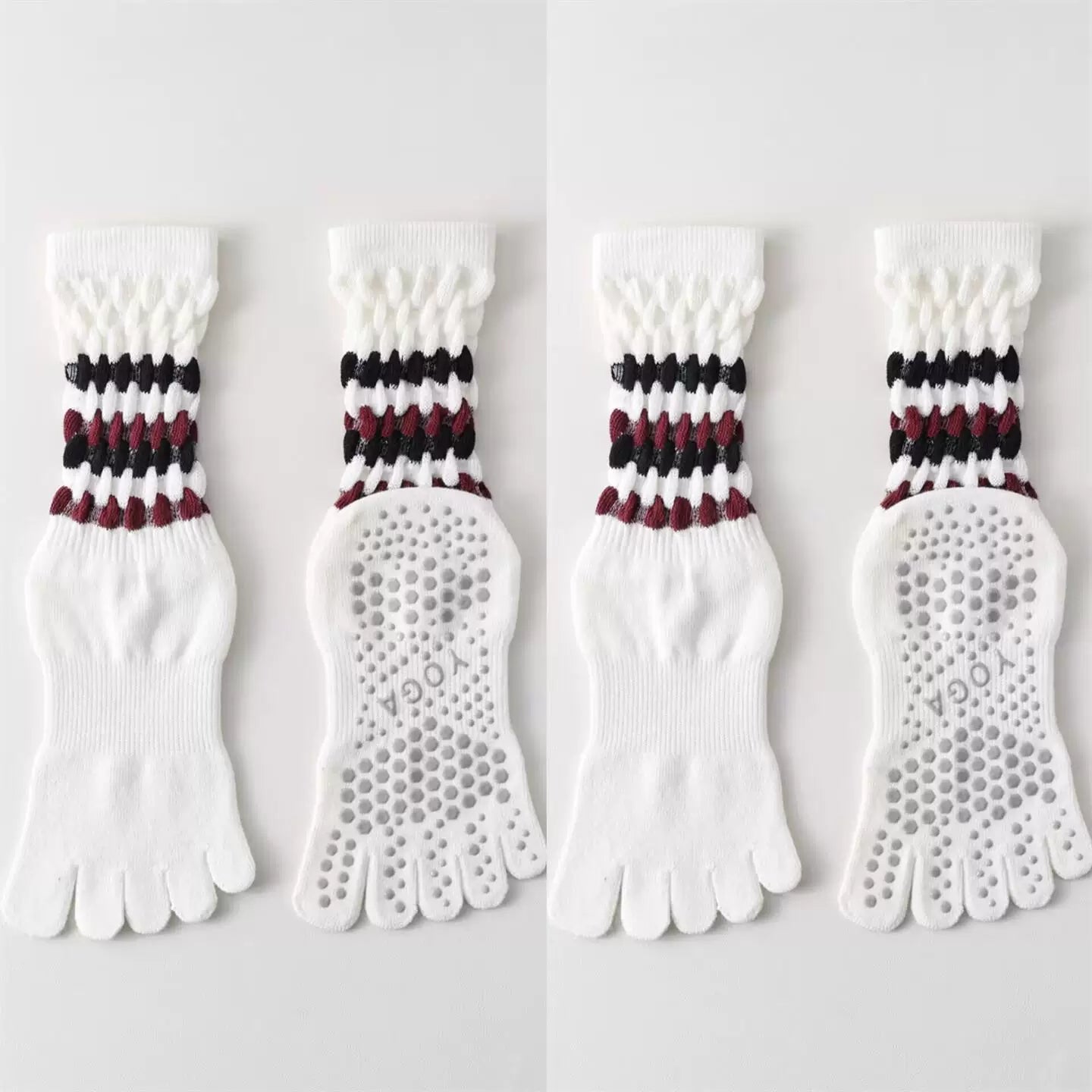 Hawecc | Mid-Calf Non-Slip Socks for Yoga, Pilates, and Barre