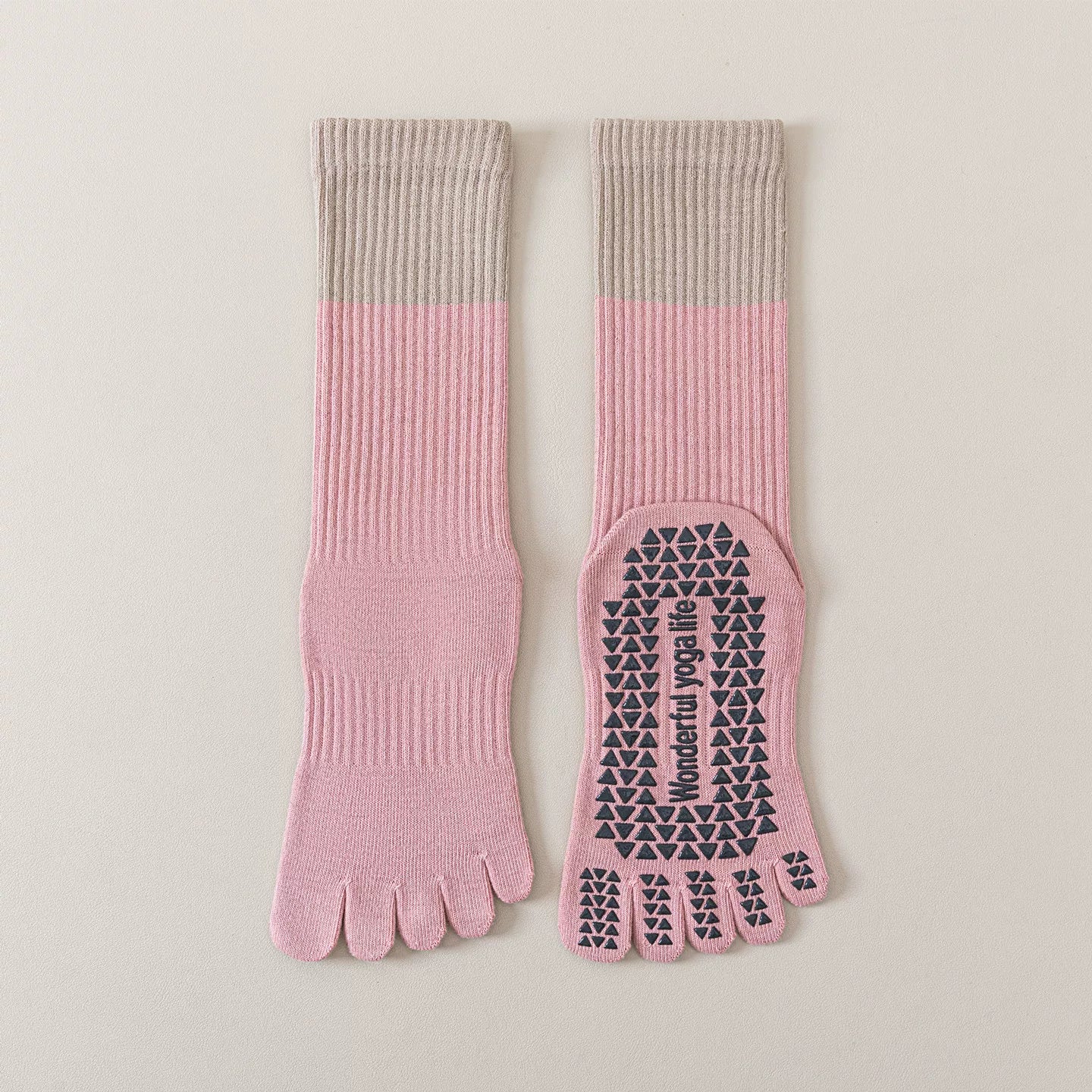 Hawecc | Mid-Calf Non-Slip Yoga Socks for Women with Split Toe Design