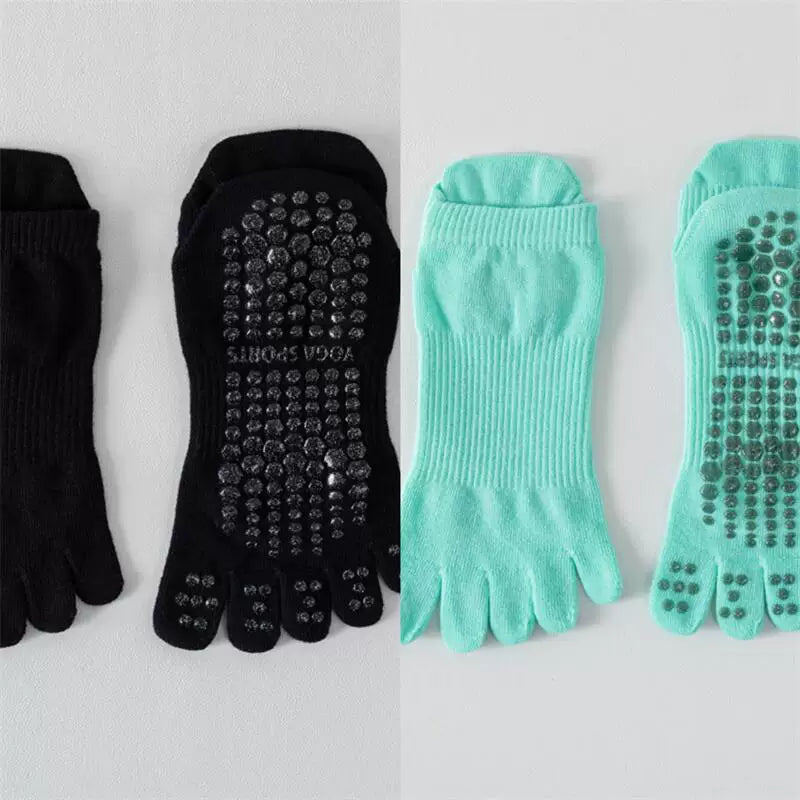 Hawecc | Indoor Fitness Socks with Split-Toe and Grip