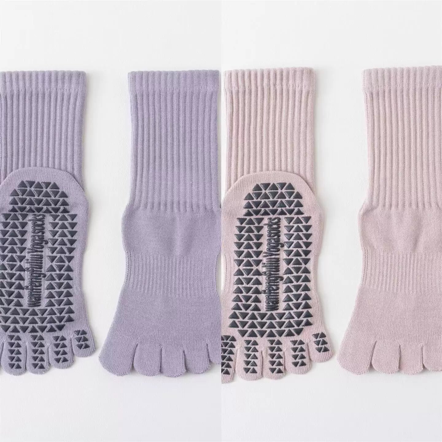 Hawecc | Indoor Fitness Socks for Women with Split Toe and Grip