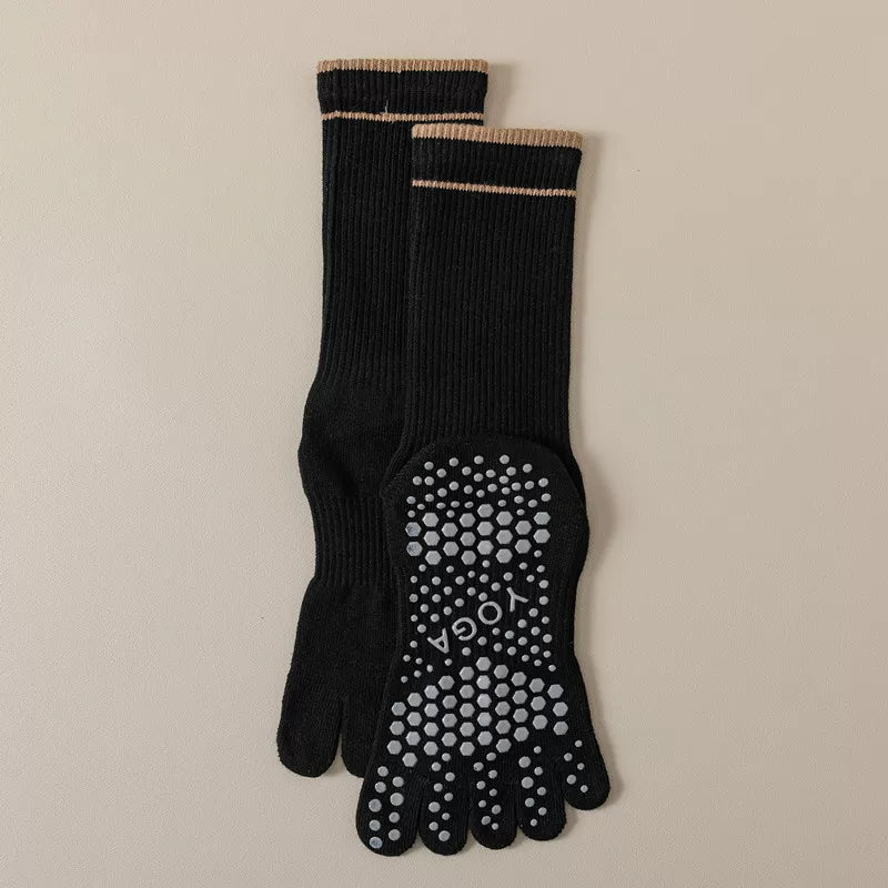 Hawecc | Women’s Split-Toe Grip Socks for Home and Studio