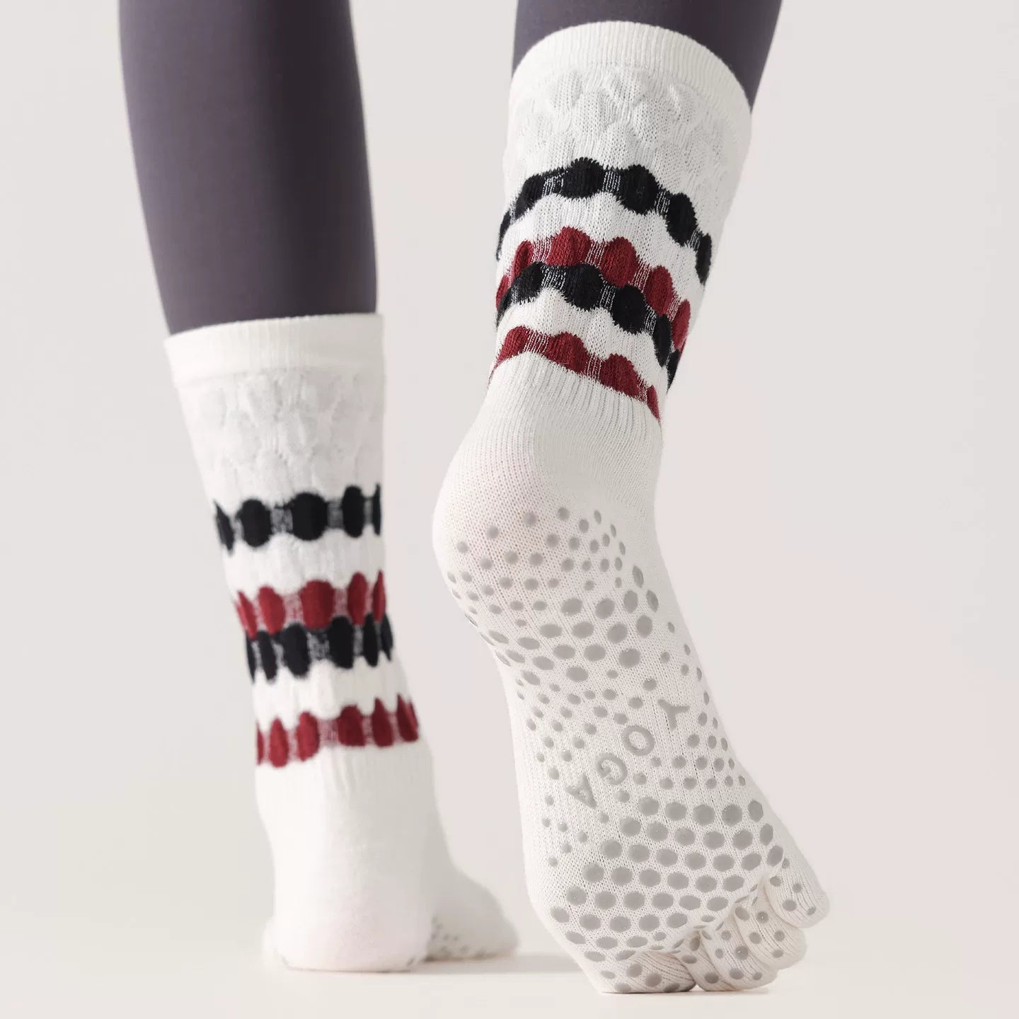 Hawecc | Mid-Calf Non-Slip Socks for Yoga, Pilates, and Barre