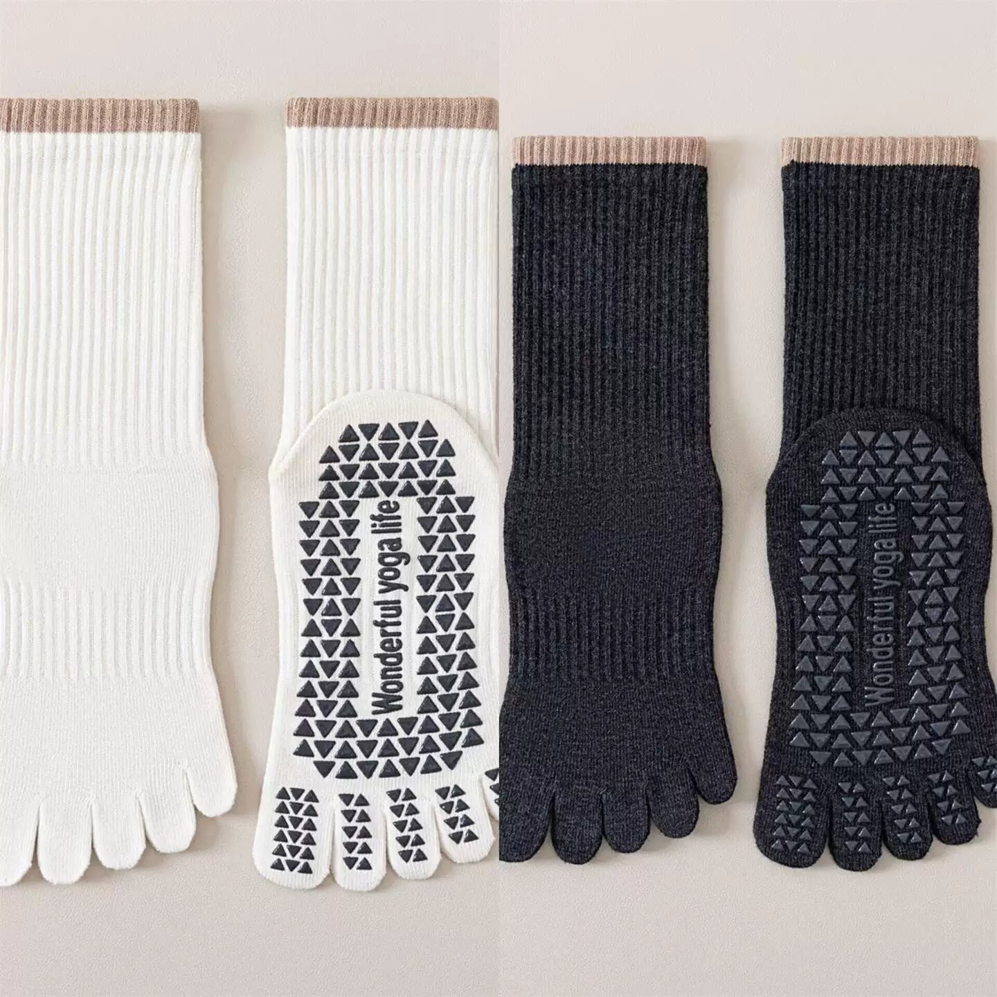 Hawecc | Women’s Indoor Fitness Socks with Split Toe